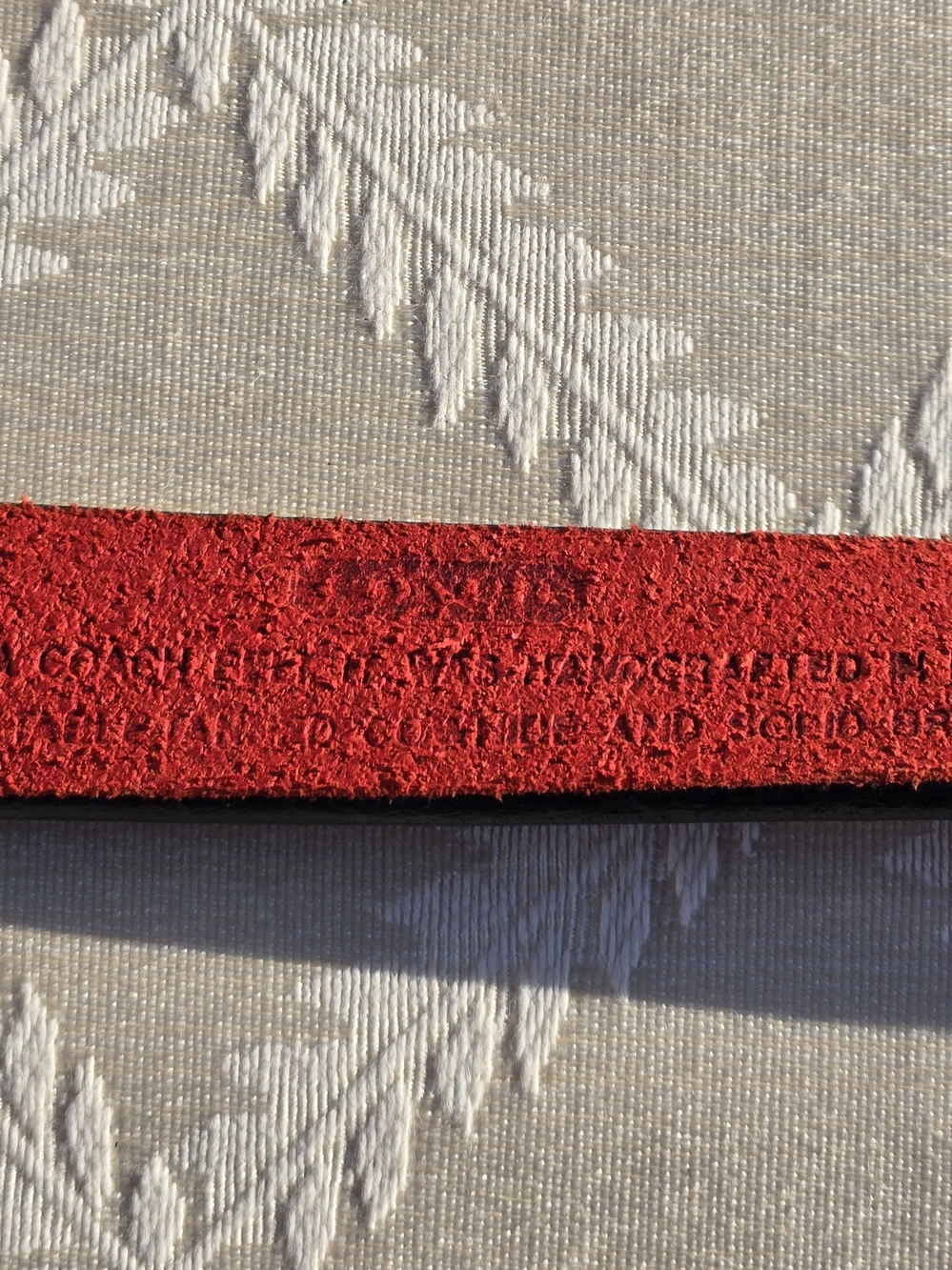 Coach Women’s Red Vegetable Tanned Leather Belt XL Italy Silver Tone Buckle - Picture 5 of 6